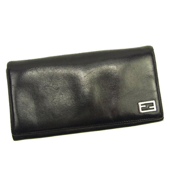 Authentic Fendi Wallet Purse Long Wallet Black Woman - Picture 1 of 6
